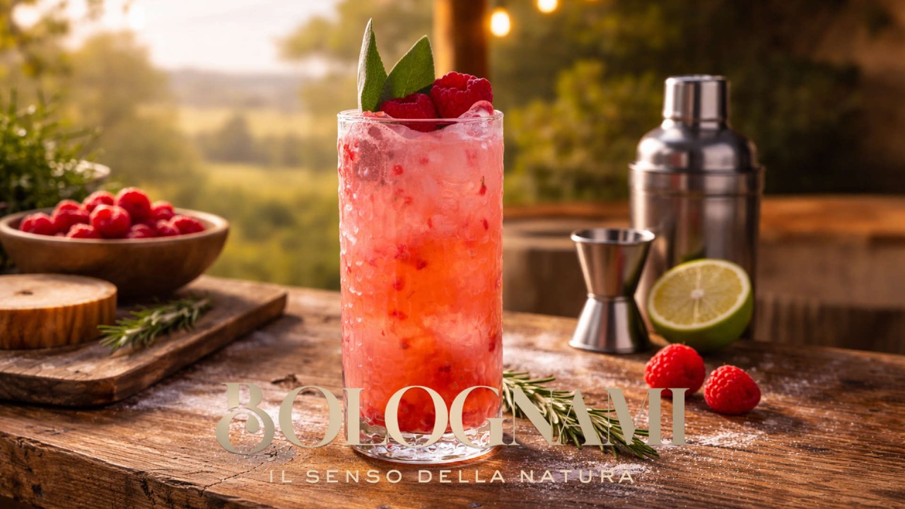 Cocktail Fresco Gin e Lamponi Bolognami
