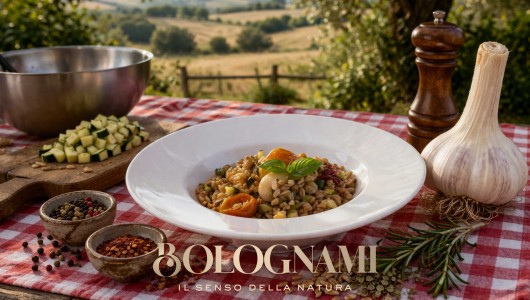 Salade d'Épeautre aux Tomates Cerises Confites et Aglione de la Val di Chiana