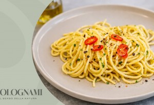 Spaghetti Frescos alla Chitarra con Ajo Aceite y Guindilla