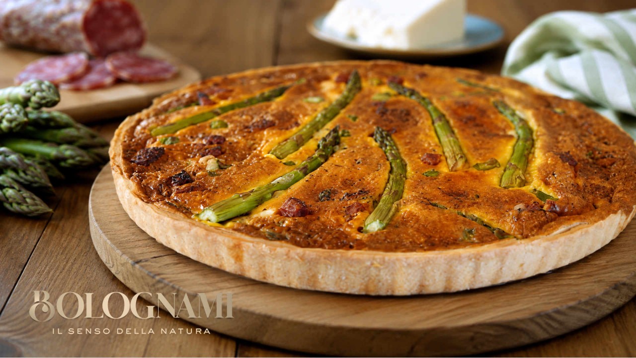 Tarte Salée aux Asperges Pecorino et Salami Piquant