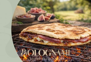 Torta al Testo Umbra con Prosciutto Pecorino e Fichi Caramellati